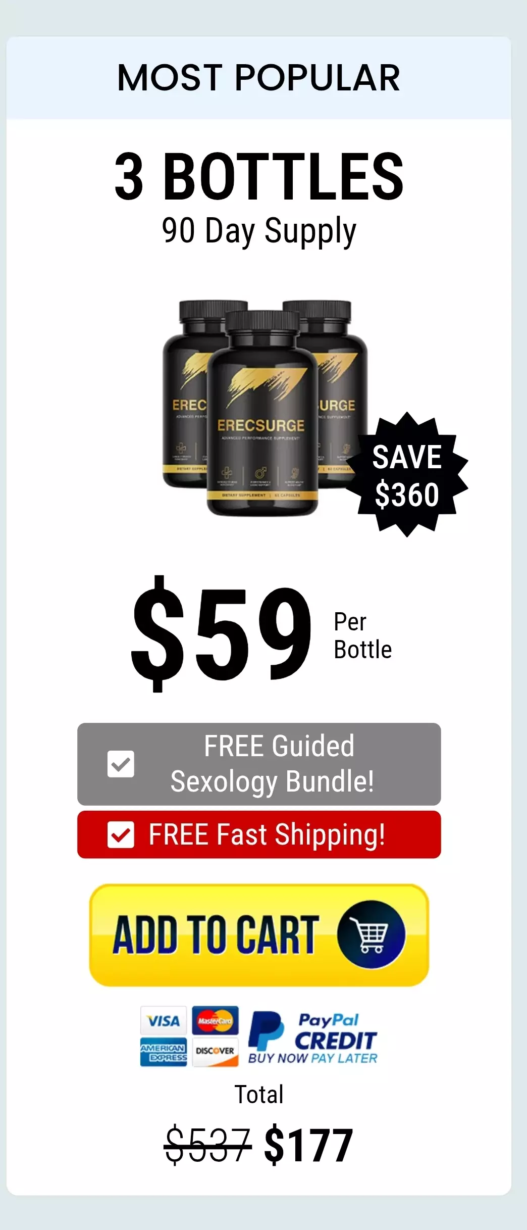 ErecSurge™ 3 bottles pricing